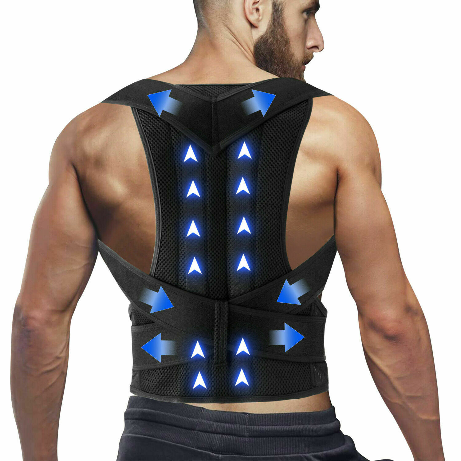 For Men Women Adjustable Posture Corrector Low Back Support Shoulder Brace Belt