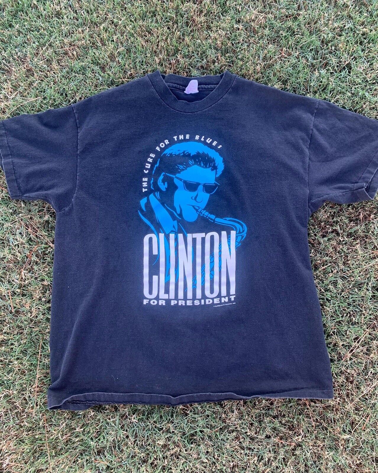 1992 Bill Clinton For President Cure For The Blues Shirt Size XL Single Stitch