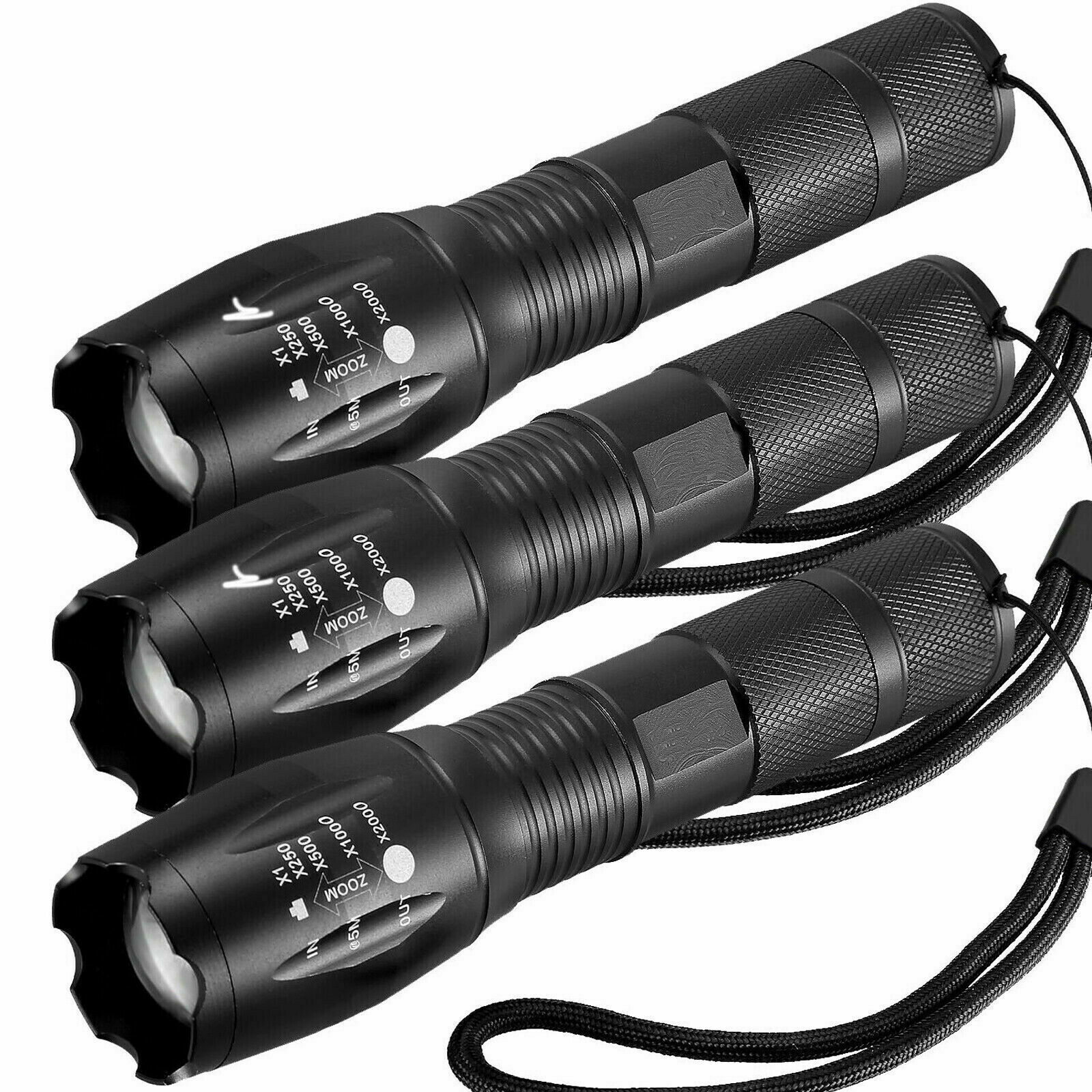 3 x Tactical 18650 Flashlight Ultrafire T6 High Powered 5Modes Zoomable Aluminum