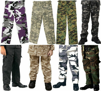 Kids Camouflage Military BDU Fatigue Pants Trousers Boys