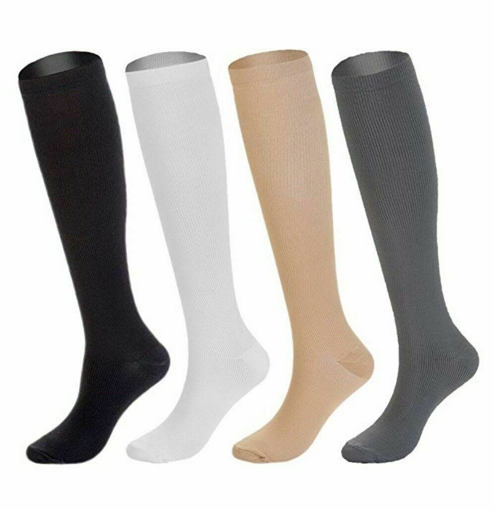 (4 Pairs) Compression Socks Stockings Graduated Support Men's Women's S-xxxl