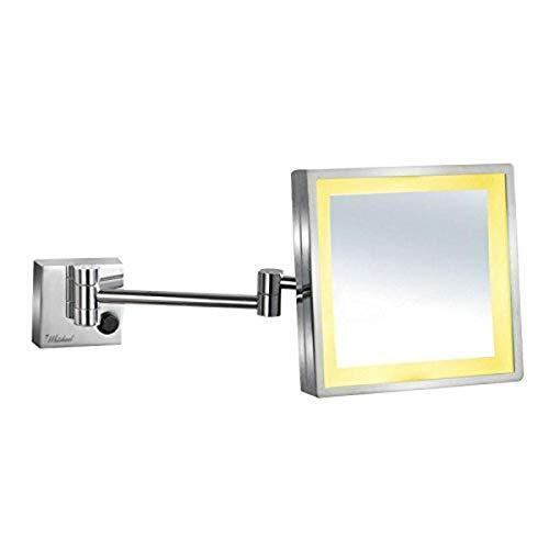 Square Wall Mount Led 5x Magnified Mirror