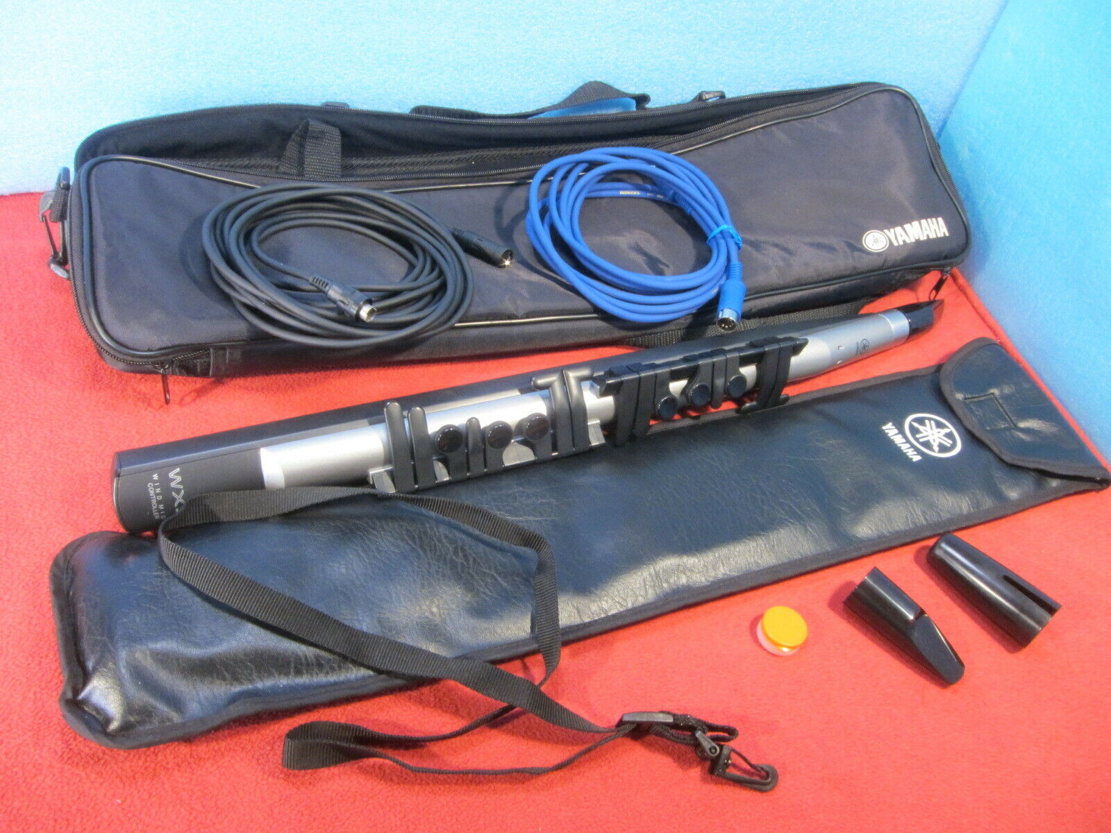 Yamaha Wx5 Wind Controller Midi Tested W/ Accessories Cable Soft Cases Strap