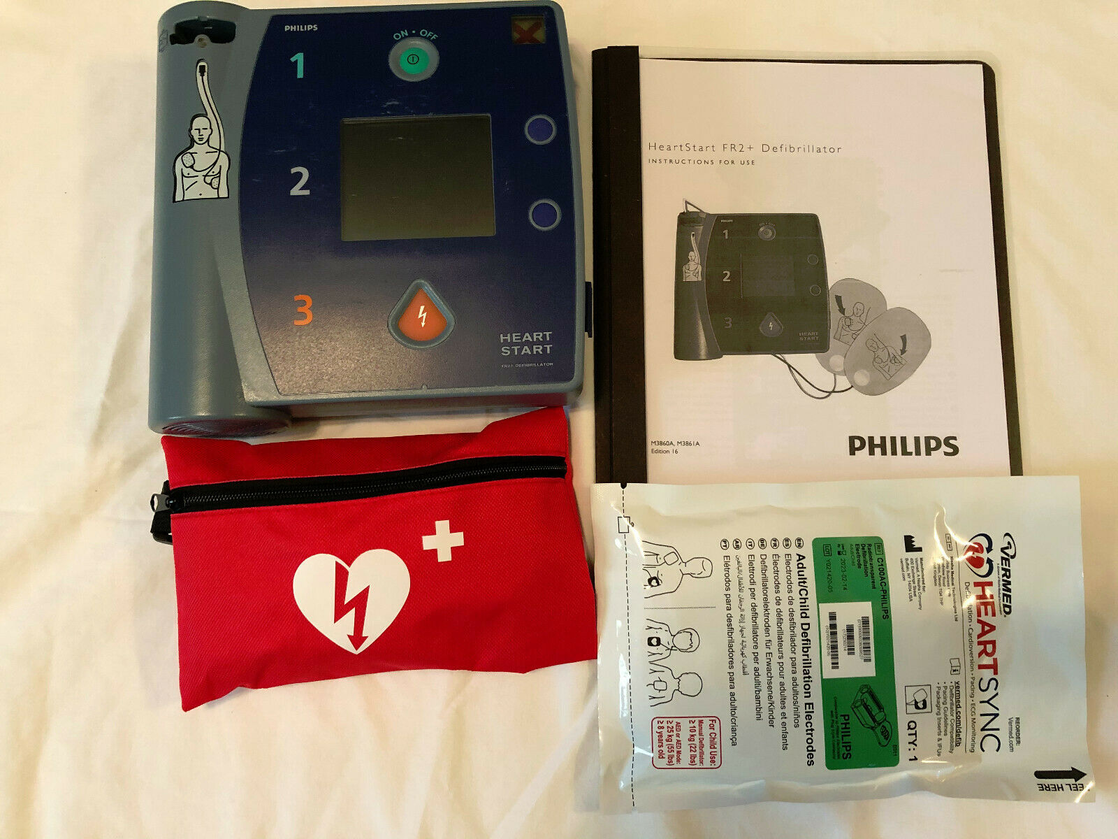 Philips Heartstart Fr2+ Aed Defibrillator, New Pads 2024, New Battery, Exp 2025
