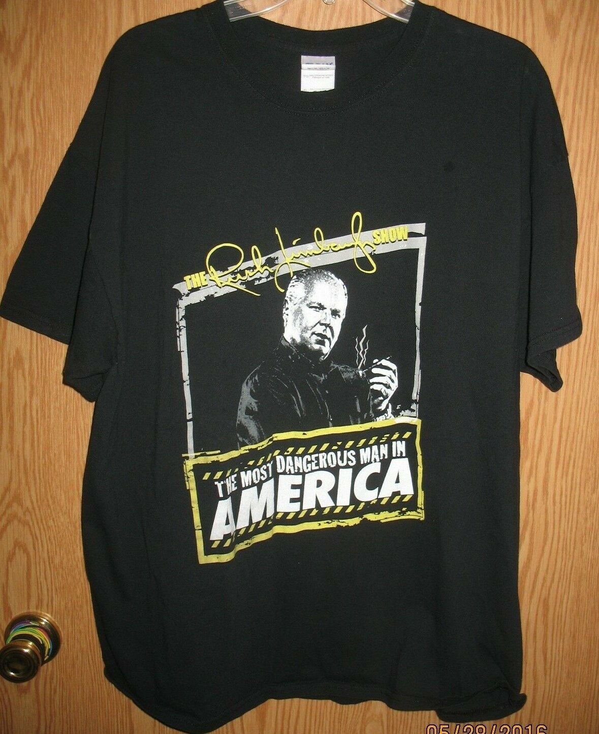 Rush Limbaugh - Most Dangerous Man In America Dhn Men's (xl) S/s T-shirt- Black