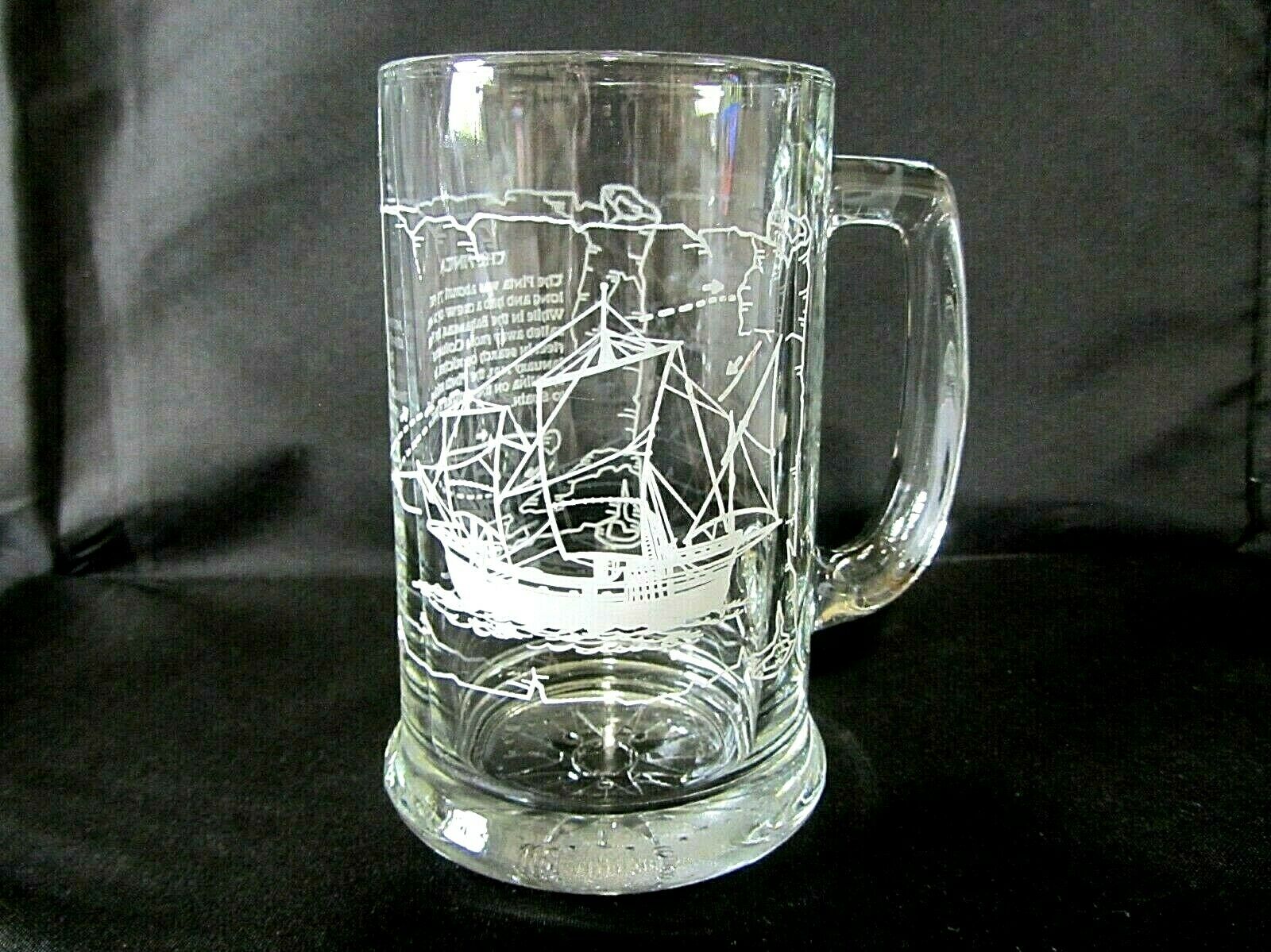 Fenton Glass Crystal Beer Mug, "the Pinta", Ship, Nautical For Miller Brewing Co