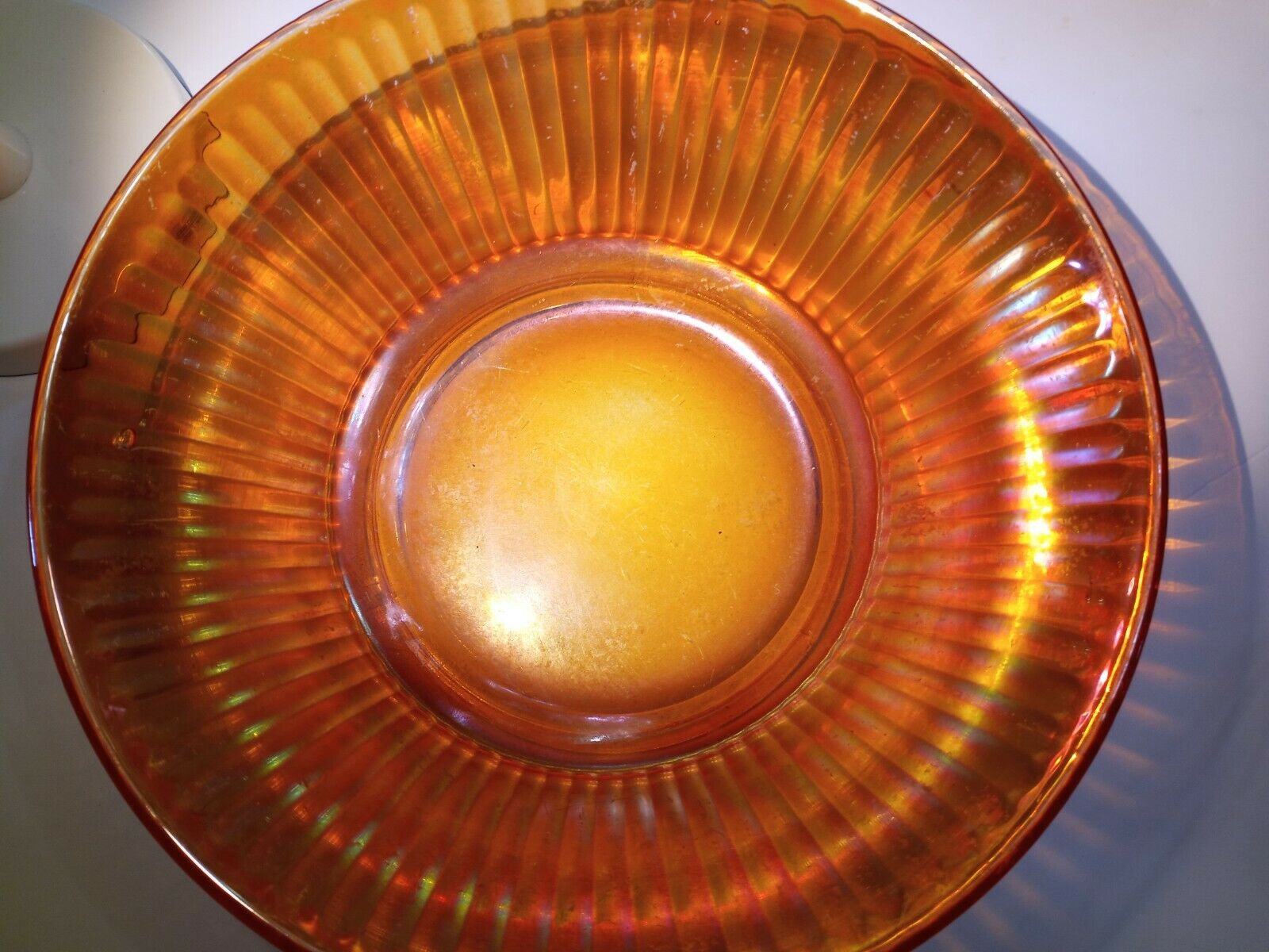 Orange Carnival Glass 9.5'' Bowl