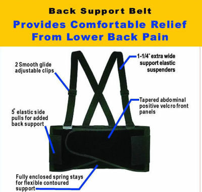 New Heavy Weight Lift Lumbar Lower Back Waist Support Belt Brace Suspenders Work