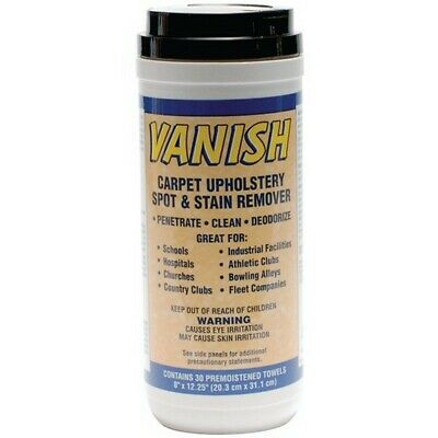 Vanishwipes Cleaning Wipes For Removing Carpet Spots Spills & Stains