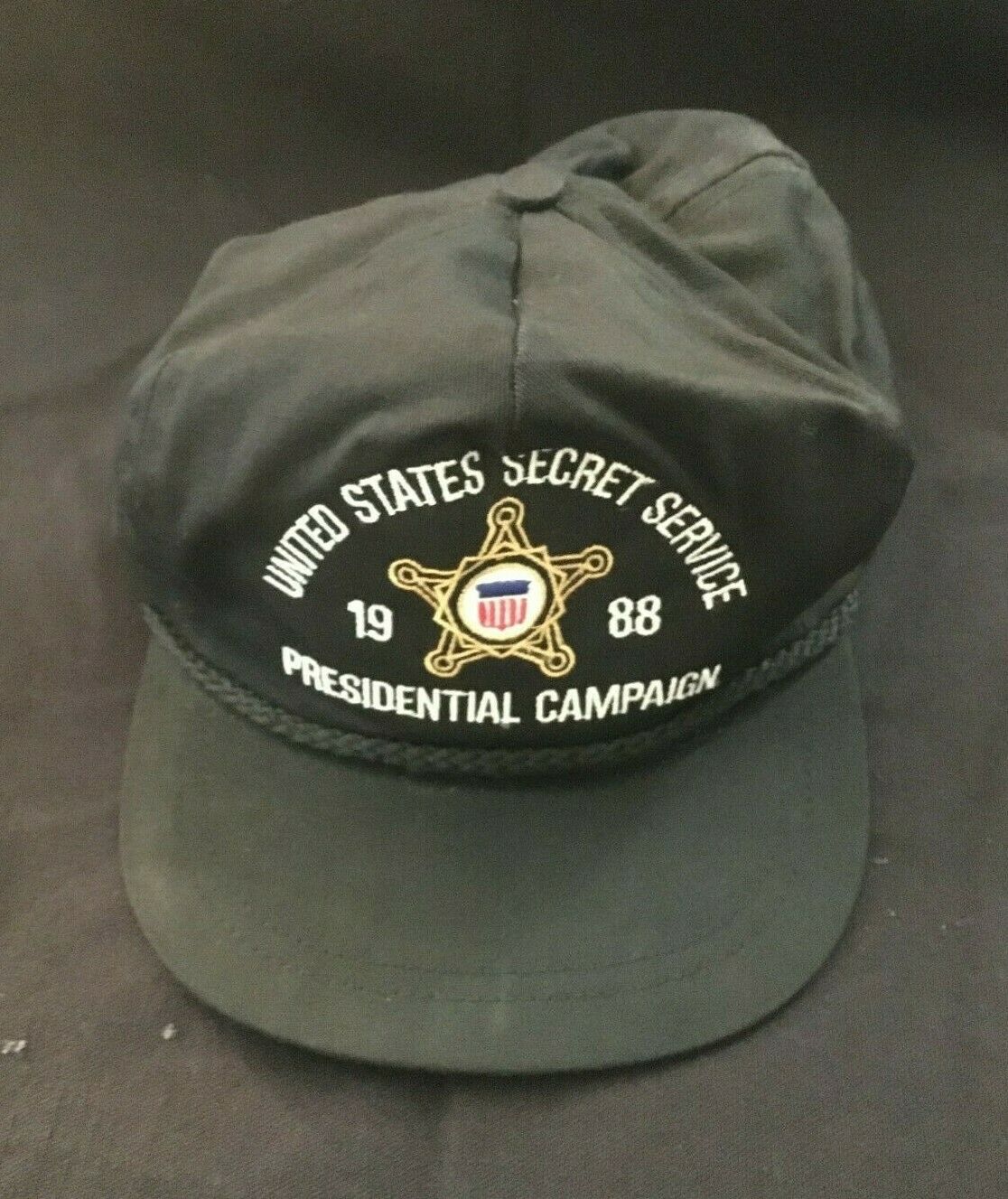 "united States Secret Service 1988 Presidential Campaign" Black Men's Ball Cap
