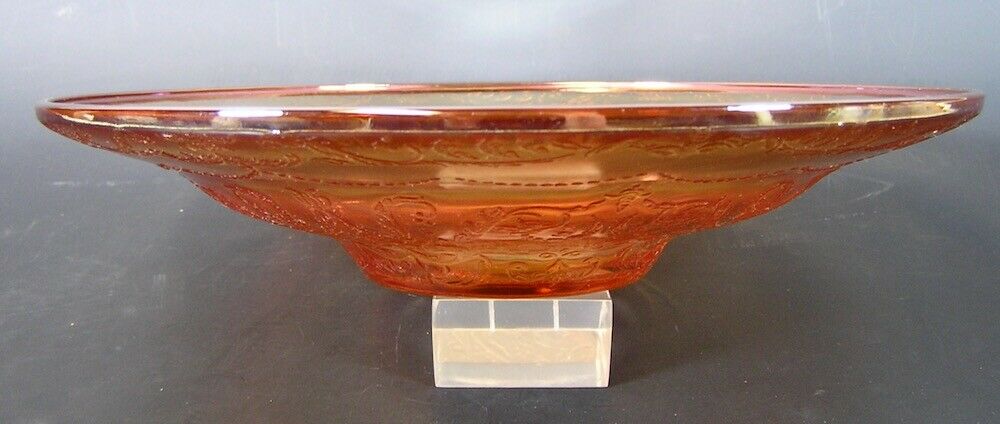 Federal Glass Console Bowl Marigold Iridescent Carnival Glass Normandie